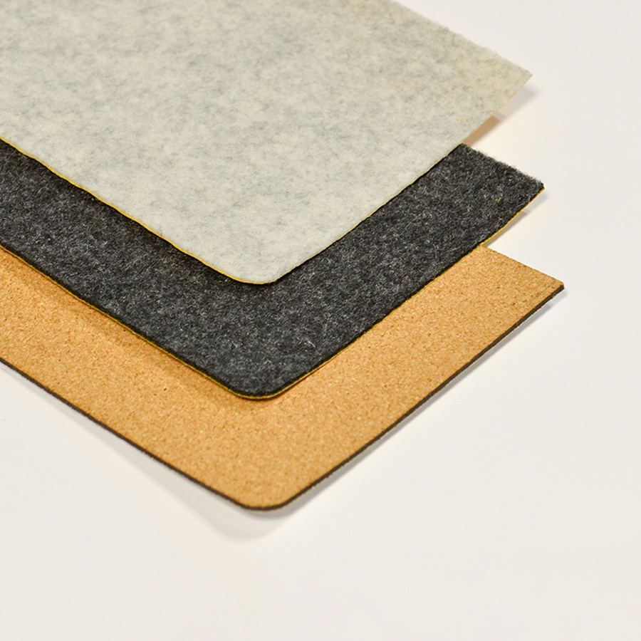 Austauschbare Auflagen in Filz anthrazit, Filz hellgrau oder Kork für kleine Wandstufen von MinouTierliebe®